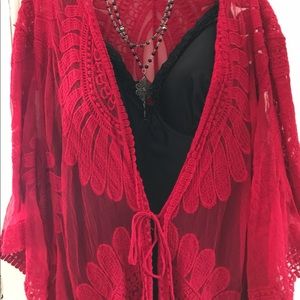 Gorgeous Red coverup size L